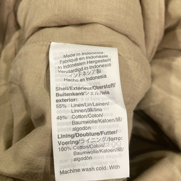 J.Crew Tan Linen Sleeveless V-neck Tie Waist Straight Wide Leg Jumpsuit 6 - Picture 10 of 12